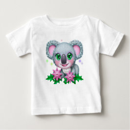 Niedlicher Kawaii-Koala-Bär mit Blume Baby T-shirt
