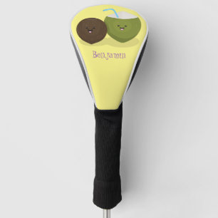 Niedlicher Kawaii Kokosnuss Cartoon Illustration Golf Headcover