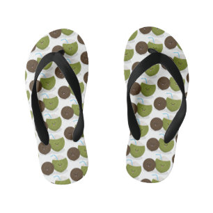 Niedlicher Kawaii Kokosnuss Cartoon Illustration Kinderbadesandalen