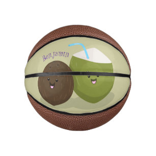 Niedlicher Kawaii Kokosnuss Cartoon Illustration Mini Basketball