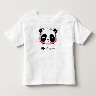Niedlicher Kawaii-Panda-Bär mit Personalisiertem N Kleinkind T-shirt