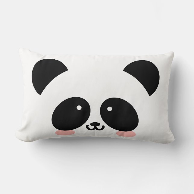Niedlicher Kawaii-Panda| Name hinzufügen Lendenkissen (Vorderseite)