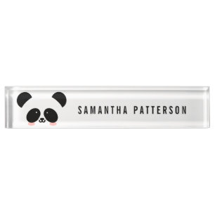 Niedlicher Kawaii-Panda  Name hinzufügen Namensplakette