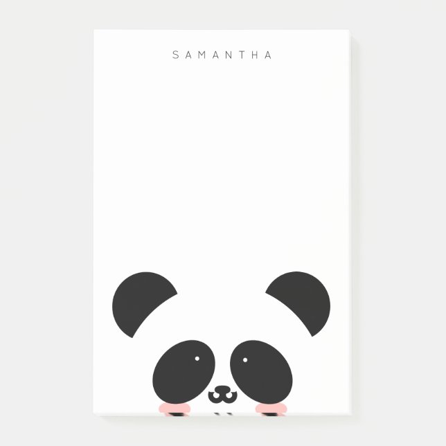 Niedlicher Kawaii-Panda| Name hinzufügen Post-it Klebezettel (Vorderseite)