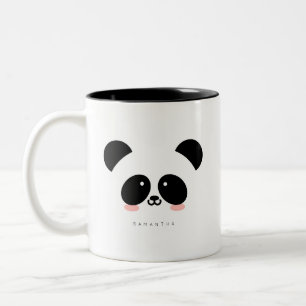 Niedlicher Kawaii-Panda  Name hinzufügen Zweifarbige Tasse