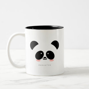 Niedlicher Kawaii-Panda  Name hinzufügen Zweifarbige Tasse