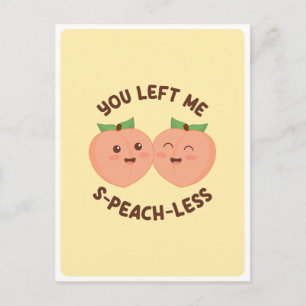 Niedlicher Kawaii Peach Couple Food Puff Liebe Zit Postkarte