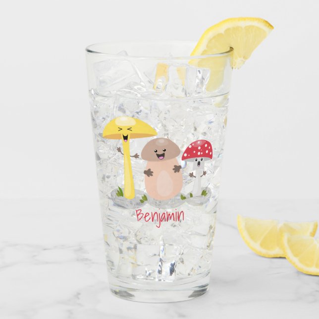 Niedlicher Kawaii-Pilzpilz Glas (Rückseite Ice)