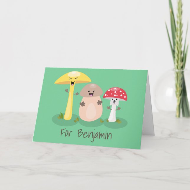 Niedlicher Kawaii-Pilzpilz Karte (Vorderseite)