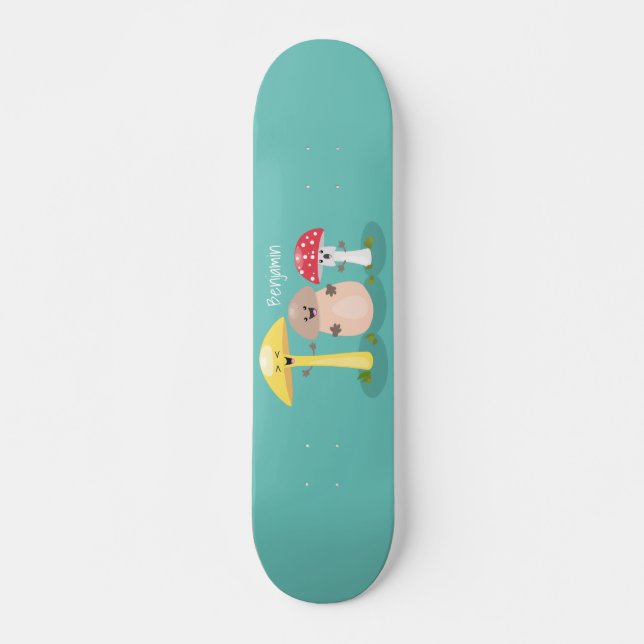 Niedlicher Kawaii-Pilzpilz Skateboard (Vorne)