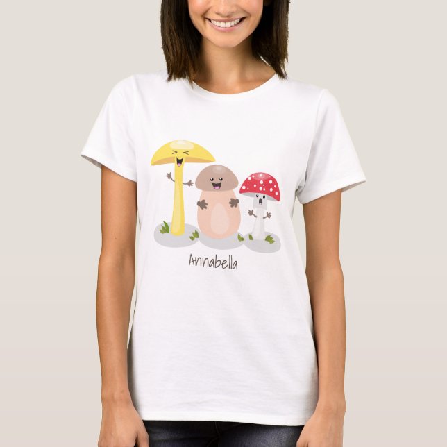 Niedlicher Kawaii-Pilzpilz T-Shirt (Vorderseite)