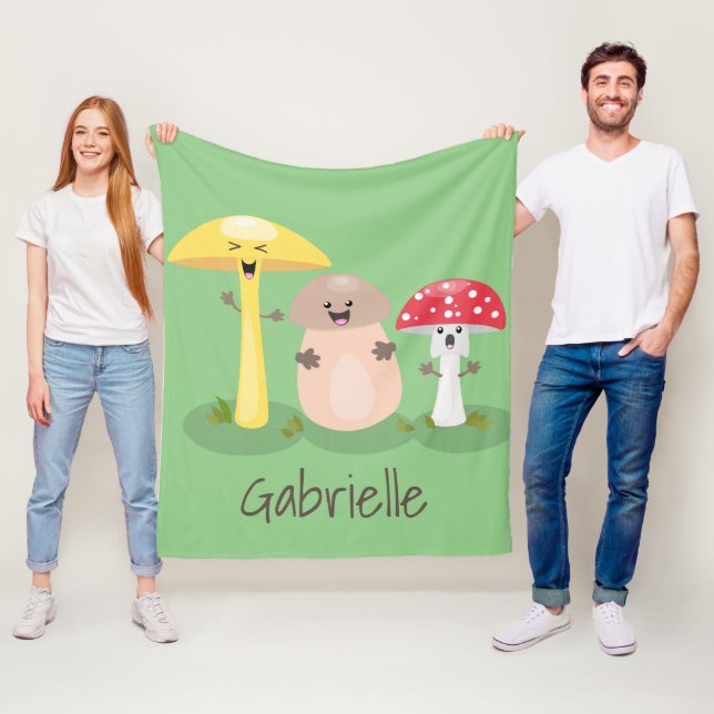 Niedlicher Kawaii-Pilzpilz-Toadstool-Cartoon Fleecedecke (Beispiel)