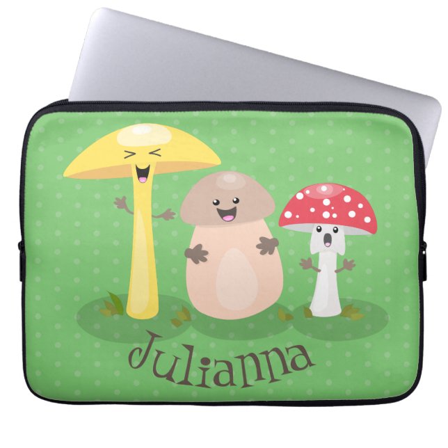 Niedlicher Kawaii-Pilzpilz-Toadstool-Cartoon Laptopschutzhülle (Vorderseite)