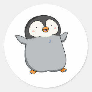 Niedlicher Kawaii-Pinguin Runder Aufkleber