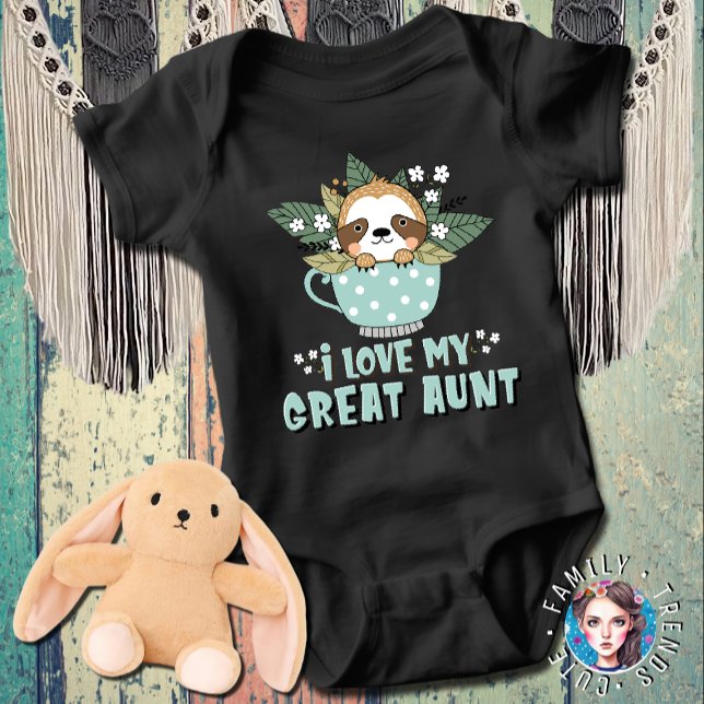Niedlicher Kawaii Raccoon I Liebe Meine große Tant Baby Strampler (Von Creator hochgeladen)
