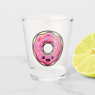 Niedlicher Kawaii-Rosa Donut Schnapsglas