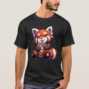 Niedlicher Kawaii Roter Panda Drink Bubble Tee Tee