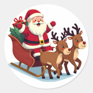 Niedlicher Kawaii Santa Claus Santa Maria Assunta Runder Aufkleber