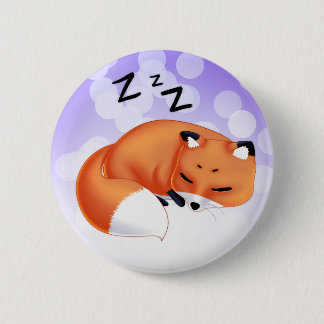 Niedlicher Kawaii SchlafenCartoonfuchs Button