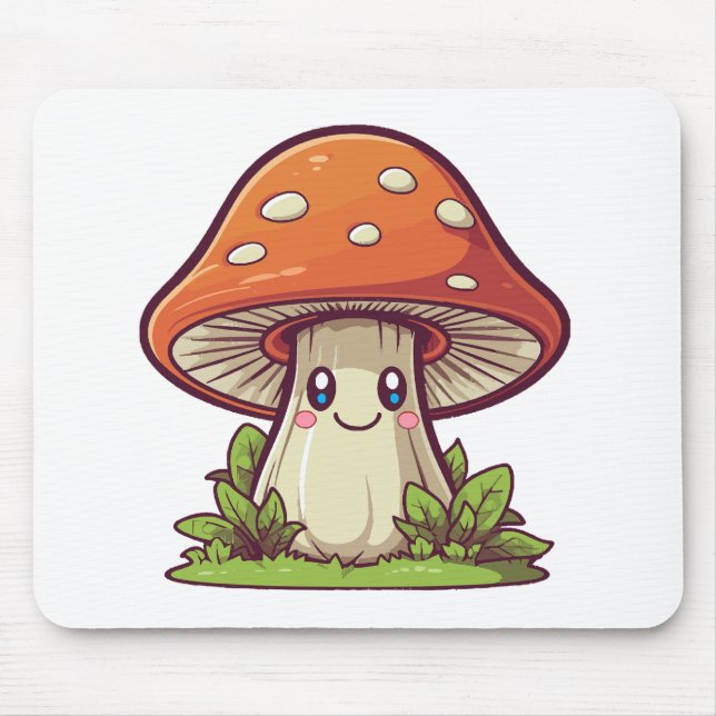 Niedlicher kawaii-Stil, Pilzforte Mousepad (Vorne)