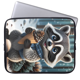 Niedlicher Kawaii-Stil Raccoon mit Pine-Creme-Kege Laptopschutzhülle