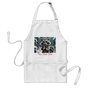 Niedlicher Kawaii-Stil Raccoon mit Pine-Creme-Kege Schürze