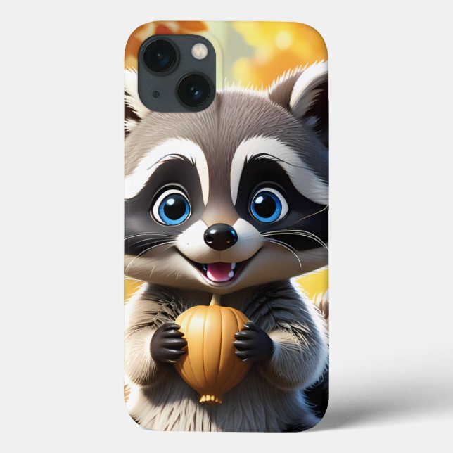 Niedlicher Kawaii-Stil Racoon mit Eichel Case-Mate iPhone Hülle (Rückseite)