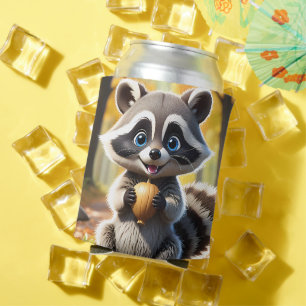 Niedlicher Kawaii-Stil Racoon mit Eichel Dosenkühler