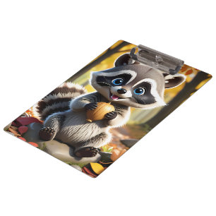 Niedlicher Kawaii-Stil Racoon mit Eichel Klemmbrett