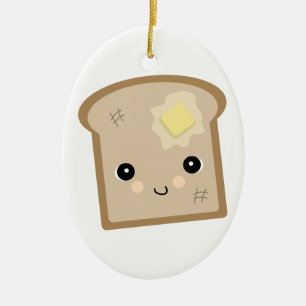 niedlicher Kawaii Toast Keramik Ornament