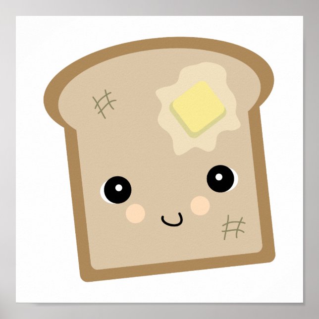 niedlicher Kawaii Toast Poster (Vorne)