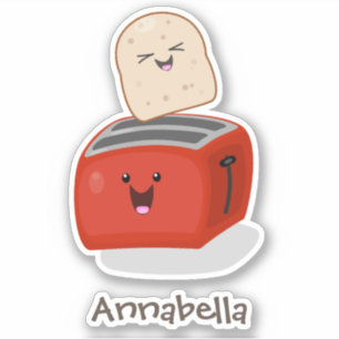 Niedlicher Kawaii-Toast und Cartoon für Rottoaster Aufkleber