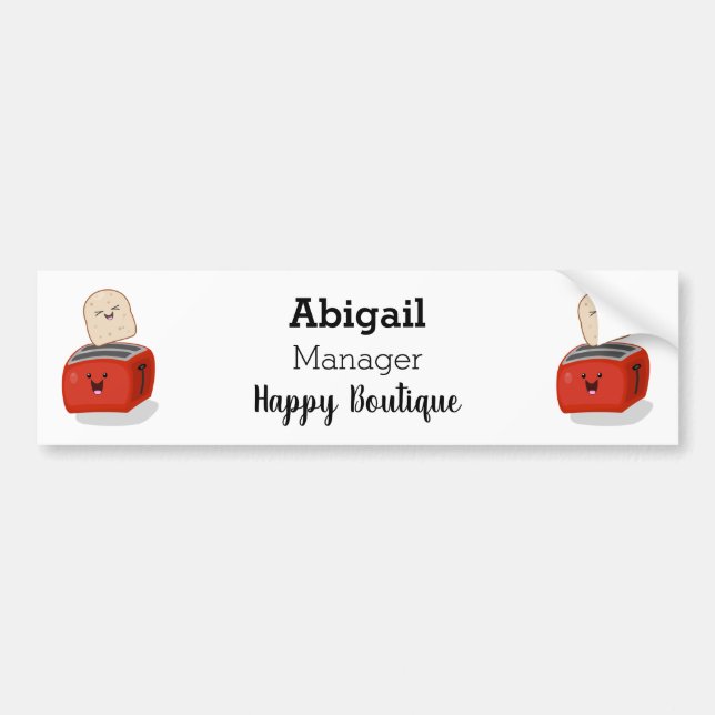 Niedlicher Kawaii-Toast und Cartoon für Rottoaster Autoaufkleber (Vorne)