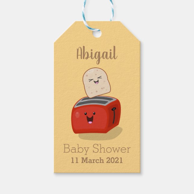 Niedlicher Kawaii-Toast und Cartoon für Rottoaster Geschenkanhänger (Vorderseite)