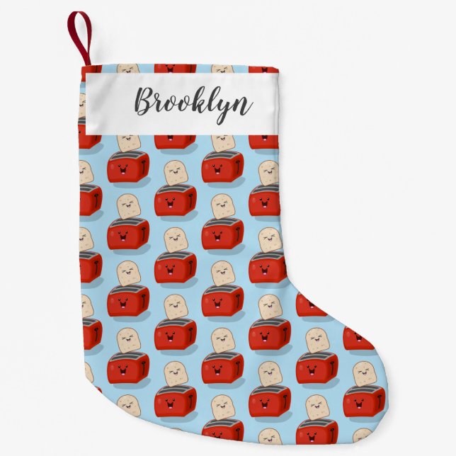 Niedlicher Kawaii-Toast und Cartoon für Rottoaster Kleiner Weihnachtsstrumpf (Vorderseite)