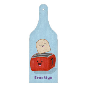 Niedlicher Kawaii-Toast und Cartoon für Rottoaster Schneidebrett