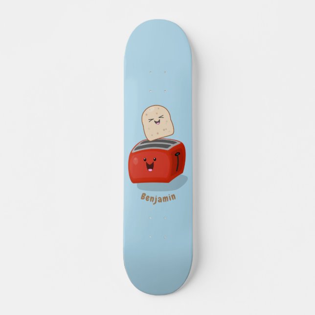 Niedlicher Kawaii-Toast und Cartoon für Rottoaster Skateboard (Vorne)