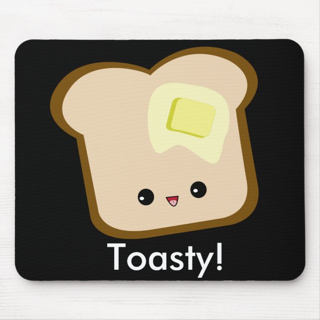 Niedlicher Kawaii Toasty, Toast und Buttermousepad Mousepad (Vorne)