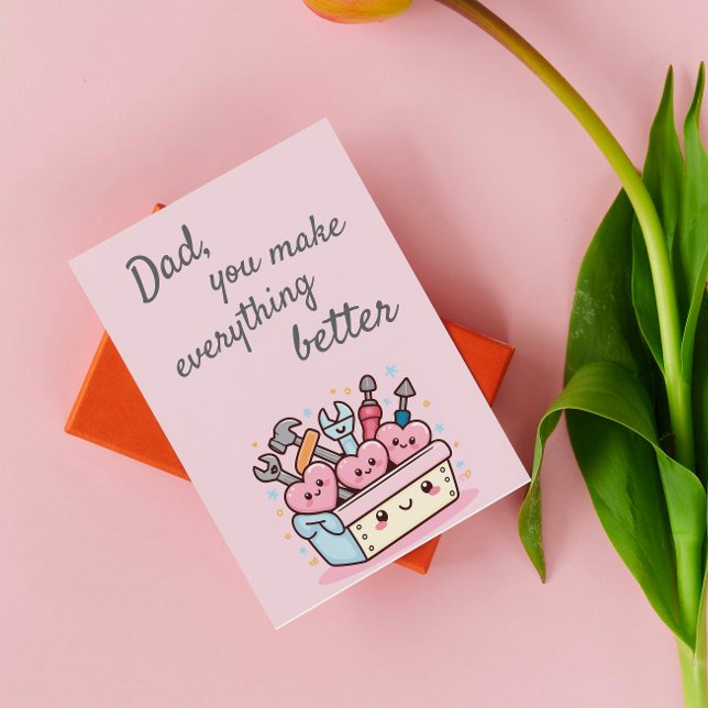 Niedlicher Kawaii Toolbox Vatertag Karte (Von Creator hochgeladen)