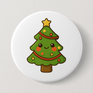 Niedlicher Kawaii Weihnachtsbaum Button