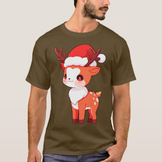 Niedlicher Kawaii Weihnachtsmann in Weihnachtsmann T-Shirt