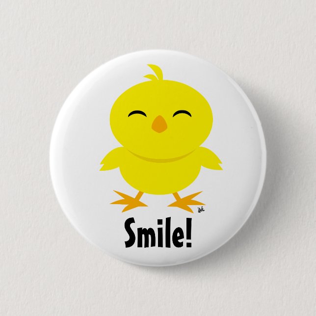 Niedlicher Kick-Smile-Button Button (Vorderseite)