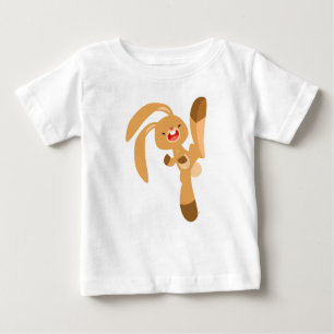 Niedlicher Kickjumping Cartoon Rabbit Baby T - Shi Baby T-shirt
