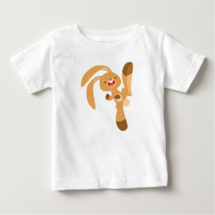 Niedlicher Kickjumping Cartoon Rabbit Baby T - Shi T-shirt