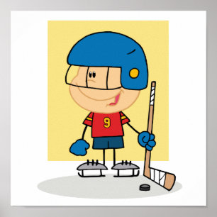 Niedlicher Kid Hockey Player Poster
