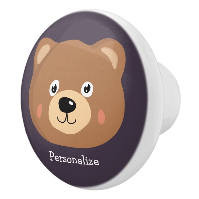 Niedlicher Kid Teddy Bear Cartoon Brown Bear Keramikknauf (Rechts)