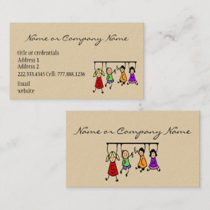 Niedlicher KinderCartoon, der Sprache-Wörter hält Visitenkarte