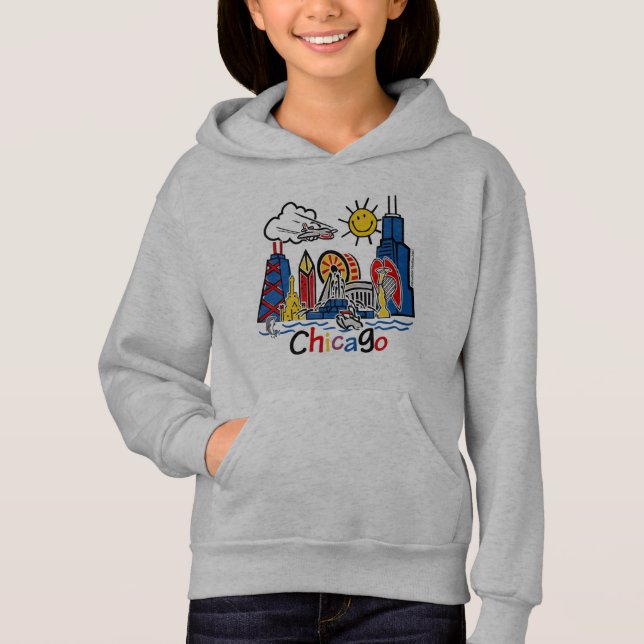 Niedlicher KinderchicagoSkyline Hoodie (Vorderseite)