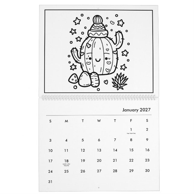 Niedlicher Kinderfarbkalender Kalender (Jan 2027)