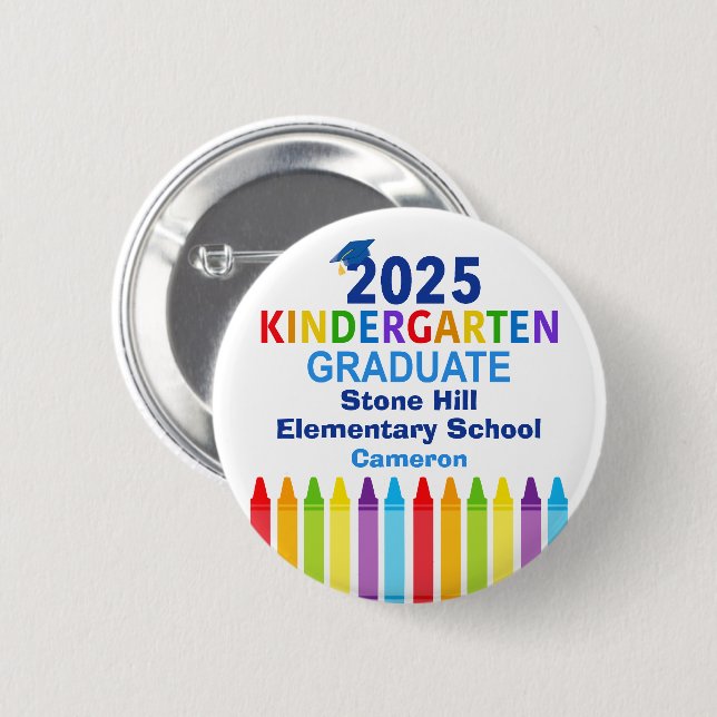 Niedlicher Kindergarten Abschluss Individuelle Nam Button (Vorne & Hinten)